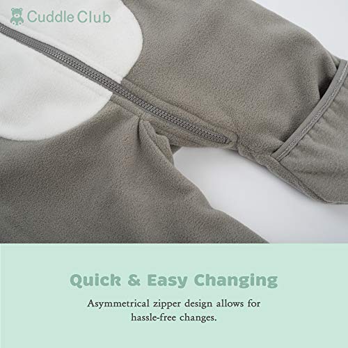 Cuddle Club Mono Polar Bebé para Recién Nacidos a Niños 4 Años - Pijamas Infantiles Chaqueta de Invierno Abrigo Polar Niño Mono de Niños - AstronautWhite12-18m