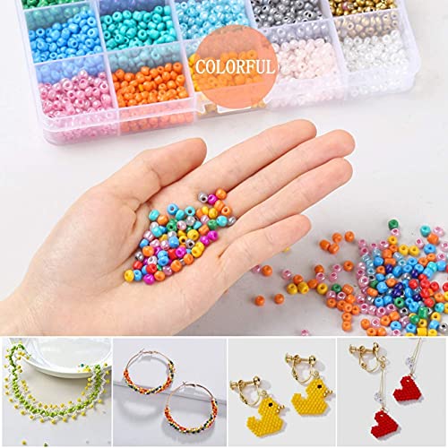 Cuentas de Colores 2mm 3mm Mini Cuentas y 6mm Cuentas del Alfabeto Pequeño Abalorios Kit para DIY Pulseras Collares Bisutería (3MM)