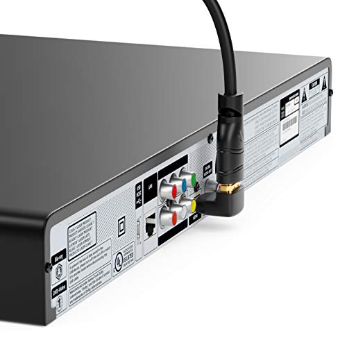 deleyCON Adaptador HDMI - Ángulo de 90°- Clavija HDMI Macho - Contactos Chapados en Oro - 3D 1080p Full HD - Negro