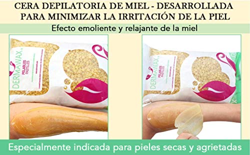 Dermawax Miel perla de Cera caliente Cera depilatoria caliente, para pieles sensibles et normal, áreas faciales axilas, faciales Cera sobre, La carrocería completa Depilación brasileña 2 kg