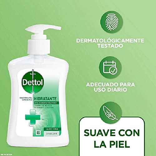 Dettol Jabón de Manos Higienizante Hidratante con Aloe Vera – 250 ml