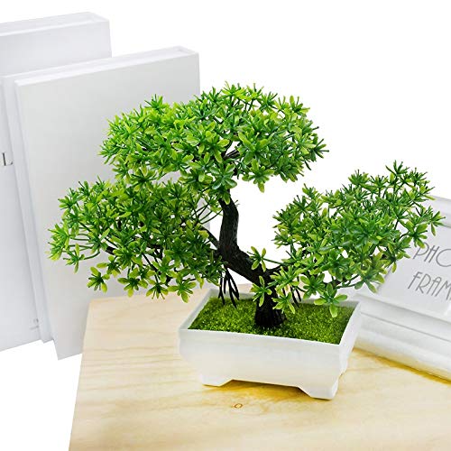 DIBAO Planta Artificial Bonsai de simulación del árbol de Pino en Maceta de Mesa Adornos Decoración Falsos Plantas Verdes Maceta Decorativa del Arte (Color : Naranja, Size : One Size)