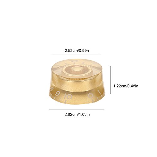 Dilwe 4Pcs Perillas de Control de Volumen de Velocidad del Tono de Guitarra Accesorio de Reemplazo para Les Paul LP Guitarra Eléctrica(Oro)