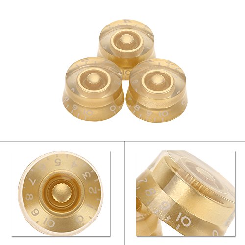 Dilwe 4Pcs Perillas de Control de Volumen de Velocidad del Tono de Guitarra Accesorio de Reemplazo para Les Paul LP Guitarra Eléctrica(Oro)