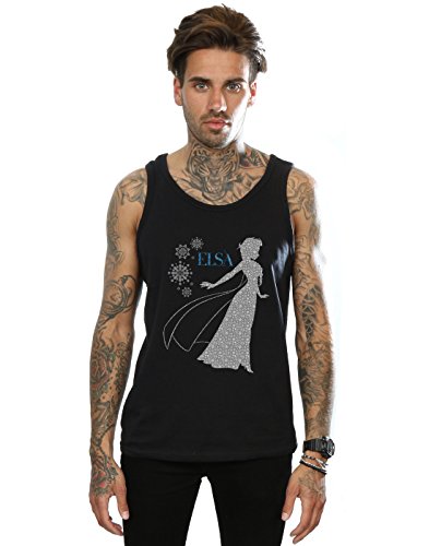 Disney hombre Frozen Elsa Christmas Silhouette Tank Top XX-Large Negro