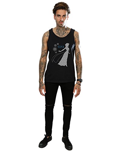 Disney hombre Frozen Elsa Christmas Silhouette Tank Top XX-Large Negro