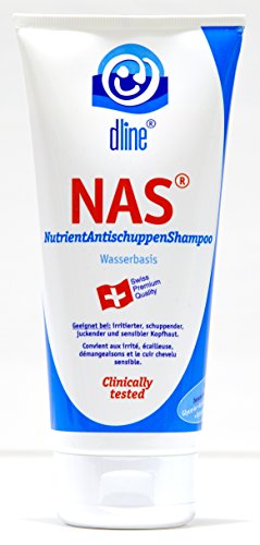 dline NAS Nutrient Anticaspa Champú 200 ml para el cuero cabelludo irritado y sensible con picazón y cabello, champú revitalizante con cafeína para el crecimiento del cabello, 1 tubo (1 x 200 ml)
