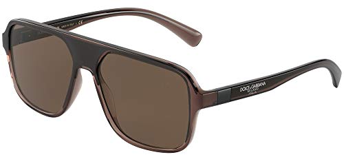 Dolce & Gabbana 0DG6134 Gafas, Transparent Brown/Black, 57 para Hombre