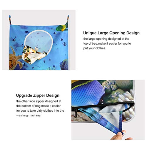 DOMIKING - Cesta para colgar ropa, cesta para la colonia de coral, color rojo, para colgar la puerta del mar, para habitaciones de niños, ahorro de espacio