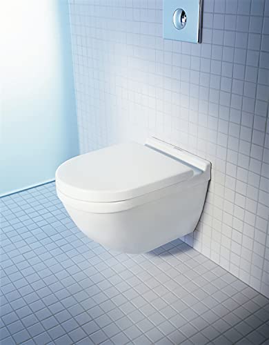 Duravit 63890000 Starck 3 - Asiento de inodoro con tapa (bisagras de acero inoxidable, bajada amortiguada), color blanco
