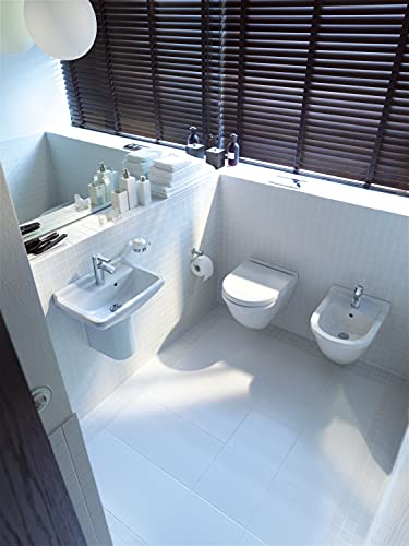 Duravit 63890000 Starck 3 - Asiento de inodoro con tapa (bisagras de acero inoxidable, bajada amortiguada), color blanco