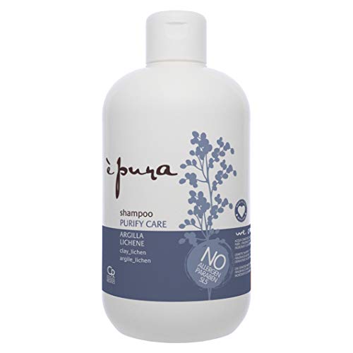È Pura - Champú de Cuidado Purificante - Tratamiento para Cabellos Grasos y Aceitosos con Exceso de Sebo - Contiene Arcilla y Liquen - 500 ml