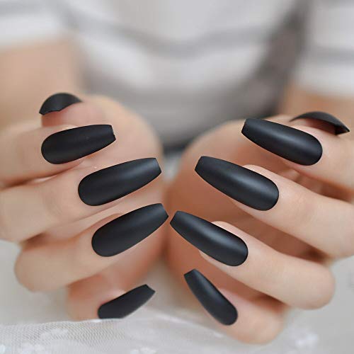 EchiQ Fashion - Uñas postizas para manicura, color negro