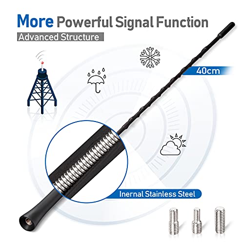 Eightwood ®Antena Coche FM Dab Antena Radio Coche Techo Antena Coche 40cm Antena Coche Universal Antena de Coche Repuesto con Fuerte Función de Recepción FM/Dab