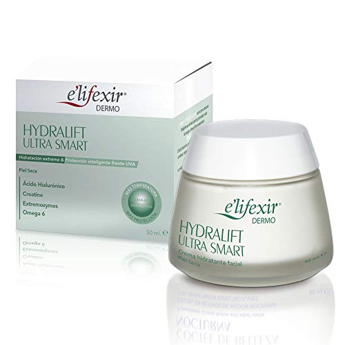 E'LIFEXIR Hydralift Ultra Smart Hidratante Antiarrugas, Pieles Secas, Piel Más Firme, Suave y Luminosa, Más Colágeno, Elastina y Queratina, Ácido Hialurónico, Creatine y Omega 6, 50Ml