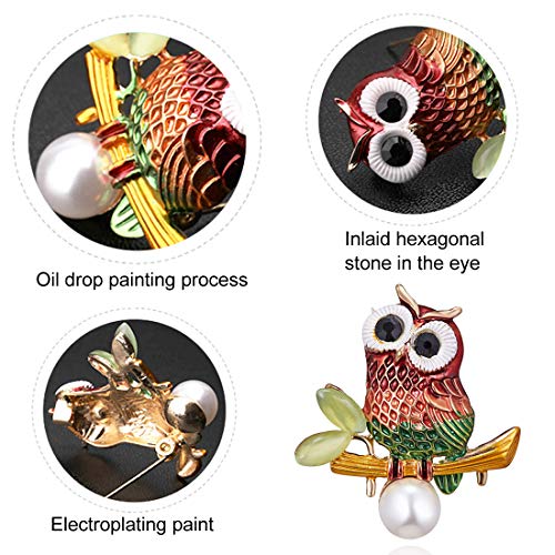 EQLEF Pin Broche Mujer, Broche Retro de búho / Elefante / libélula / Flamenco / Abeja Mujeres y Hombres Broches para Bufanda y Sombrero de Tela (Paquete de 5)