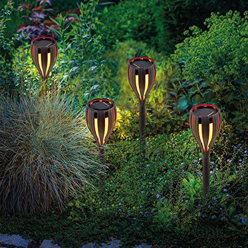 Esotec 102780 Bioko - Juego de 4 lámparas solares para jardín (7,7 x 30 cm)