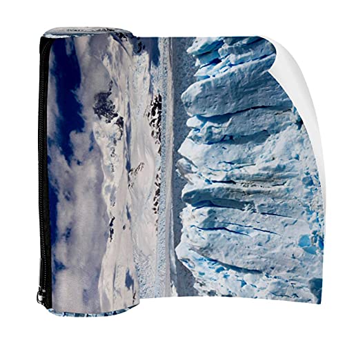 Estuche para lápices con cremallera, organizador de monedas, bolsa de maquillaje para mujeres, adolescentes, niñas, niños, vista aérea de Icebergs Snow Mountain