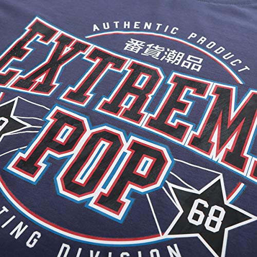 Extreme Pop Camiseta de manga corta para hombre Polo de piqué Camiseta de algodón Reino Unido Stock Gran venta en la semana pasada, Azul marino 4, XL