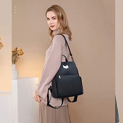 FANDARE Bolsos Mochila Mujer Bolsa de Hombro Antirrobo Bolso Mochilas Tipo Casual Niña Bolsas Escolares Adolescente Daypacks para Outdoor Viaje 3 in 1 School Bag Impermeable Nylon Negro