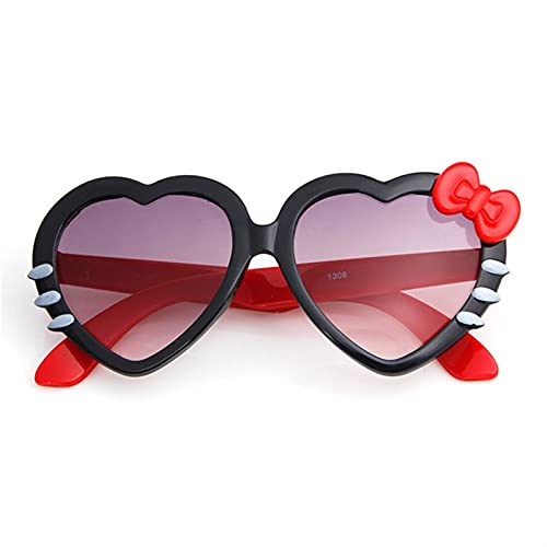 FDNFG Moda niños Gafas de Sol niños Princesa Linda bebé Hola- Gafas al por Mayor Chicos Gilrs Gato Ojo Gafas Gafas de Sol (Lenses Color : Black)