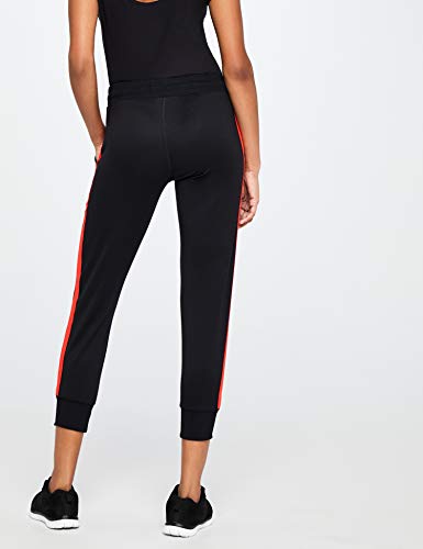 find. Slim Cropped Jogger, Pantalones de Deporte Mujer, Negro (Black/Sport Red), 42 (Talla del Fabricante: Large)