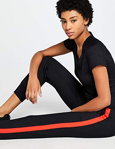 find. Slim Cropped Jogger, Pantalones de Deporte Mujer, Negro (Black/Sport Red), 42 (Talla del Fabricante: Large)