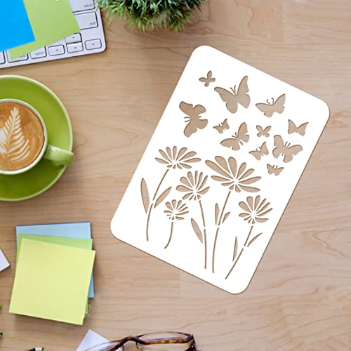 FINGERINSPIRE Plantillas de pintura de mariposa, 29,7 x 2,1 cm, plantillas de flores de diente de león, plantilla de mariposa reutilizables de Mylar para pintar en la pared de madera