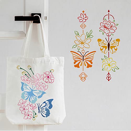 FINGERINSPIRE Plantillas de pintura de mariposa, 29,7 x 2,1 cm, plantillas de flores de diente de león, plantilla de mariposa reutilizables de Mylar para pintar en la pared de madera