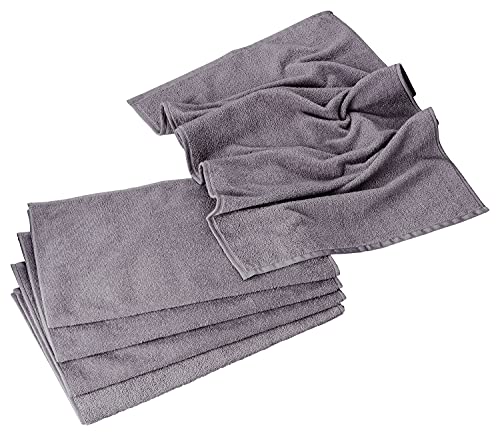 Floringo Juego de 5 Toallas de peluquería de Microfibra, Toallas de peluquería, Aprox. 30 x 50 cm con Superficie Absorbente (Gris)