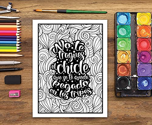 Frases de madres - un divertido libro de colorear para adultos: 50 páginas que invitan a la relajación y el alivio del estrés