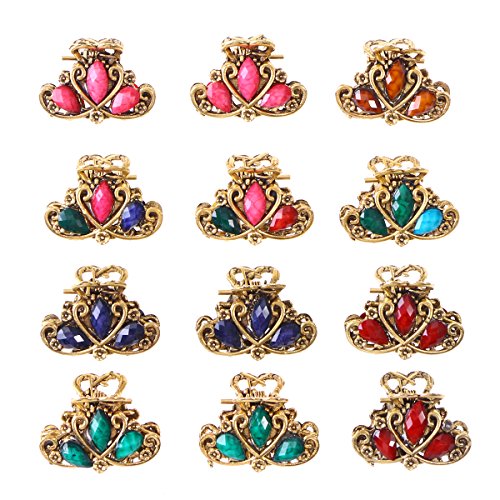 Frcolor 12 unids Crystal Claws Hair Pin Mini Pinza de Pelo Abrazadera Nupcial de La Boda Headwear