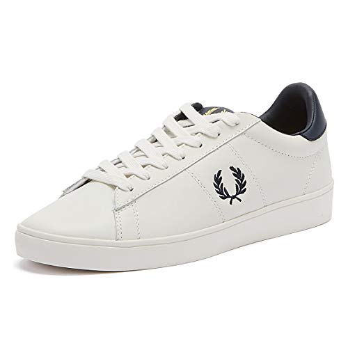 Fred Perry Spencer Leather Zapatillas De Porcelana/Azul Marino para Hombre-UK 7 / EU 41