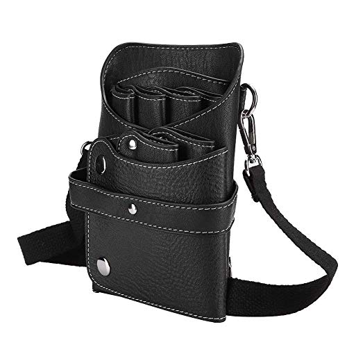 Funda para Tijeras de Peluquería, Bolsa de Herramientas, Bolsa de Cintura con Tijeras de Peluquero Portátil, Peine Cortadora de Cabello Bolsa de Almacenamiento para Herramientas de Peluquería(Negro)
