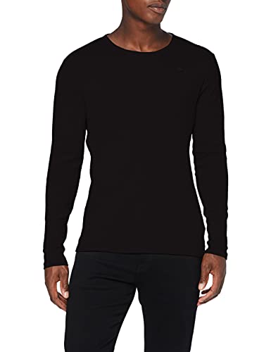 G-STAR RAW, hombres Camiseta Basic Round Neck Long Sleeve, Negro (black 124-990), M