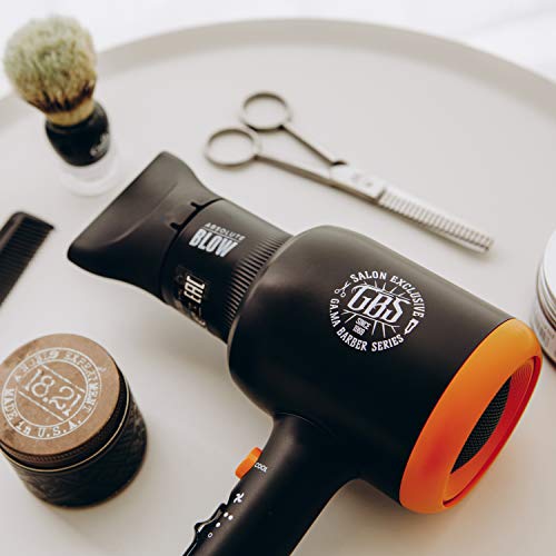 Gama Italy Professional Secador profesional de hombre Absolute Blow – 2000 W de potencia, compacto y manejable, ideal para el peinado de barba y cabello – 525 g