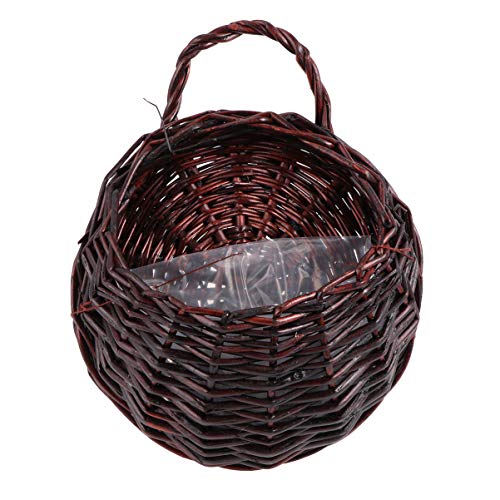GARNECK Cesta Colgante Tejida Cesta de Almacenamiento Colgante de Mimbre Maceta Macetas Plantas Colgantes para El Hogar Jardín Boda Decoración de La Pared Café