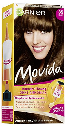 Garnier precortadas Movida de cuidado de crema, Intensivo de películas precortadas pelo Color 35 Marrón, 1er Pack