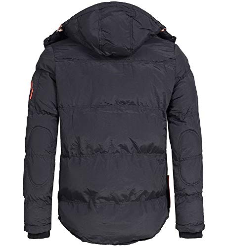 Geographical Norway - Chaqueta acolchada de invierno para hombre, con capucha (Marino, L)