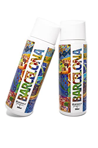 GLAMOUR PARFUM | Pack 4 Recarga Ambientador Pulverizador Barcelona | Perfume para Casa | Concentración Alta en Esencias | Reutilizable y Rellenable | Más de 200 Pulsaciones | 300 ml