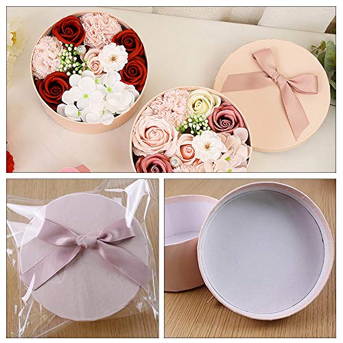 Gobesty Regalo Rosa, Flor de jabón en Caja de Regalo, Flor de jabón con Tarjeta de felicitación Jabón perfumado de Rosas Flor de jabón para el día de la Madre, día de San Valentín, Navidad