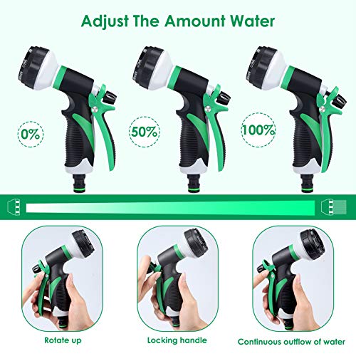 GoldOars 2 Pack Pistola de Riego, 8 Modos Pistola Agua Jardin Pistola Manguera para Manguera para Lavado de Coches,Baño de Mascotas,Riego de Jardín/Césped