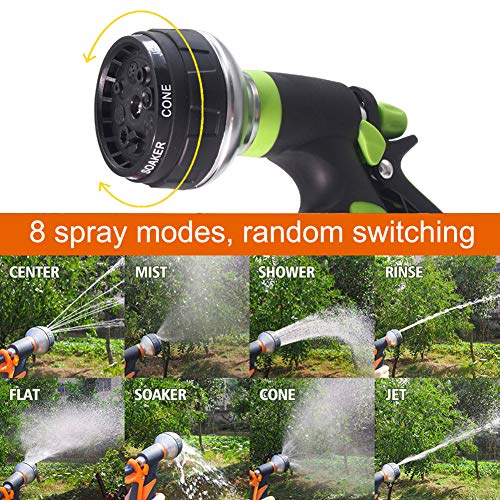 GoldOars 2 Pack Pistola de Riego, 8 Modos Pistola Agua Jardin Pistola Manguera para Manguera para Lavado de Coches,Baño de Mascotas,Riego de Jardín/Césped