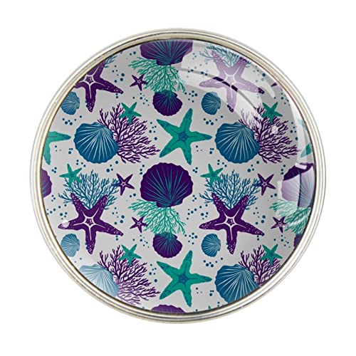 GORDESC Púrpura Verde Estrella de mar Conchas de mar Coral Coche Perfume Ambientador de aire Clip de ventilación Fragancia Coche Olor Airfreshener Perfume Difusor (plateado)