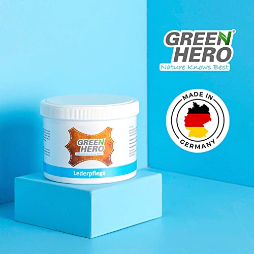 Green Hero Piel Cuidado, 500 ML, Bálsamo con Cera de Abeja Bálsamo para Piel Lisa, Piel, Auto, Guantes, sofá, Bolsillos y Muebles