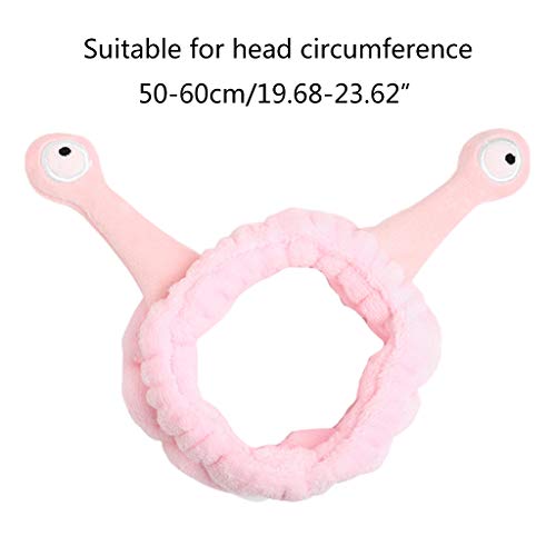GREEN&RARE Coreano Mujeres Niñas Lavado Cara Diadema Felpa, Divertido Caracol De Dibujos Animados Antena De Caracol Ojos Banda De Pelo Elástica Color Caramelo Maquillaje Estilo Turbante Pañ