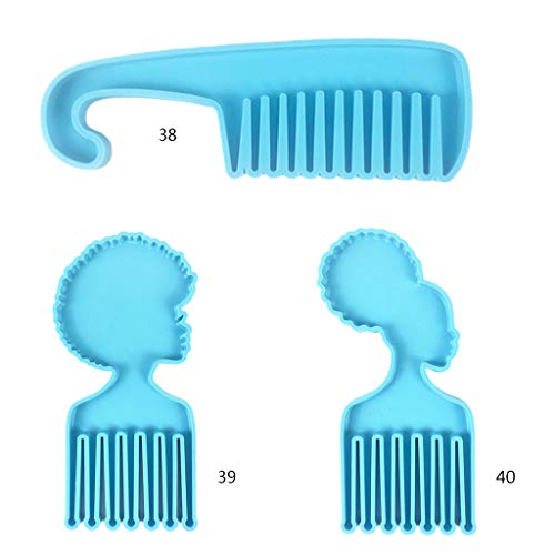 GREEN&RARE Molde de silicona para hombres africanos y mujeres, con forma de peines de resina epoxi, para herramientas de fundición, resina epoxi