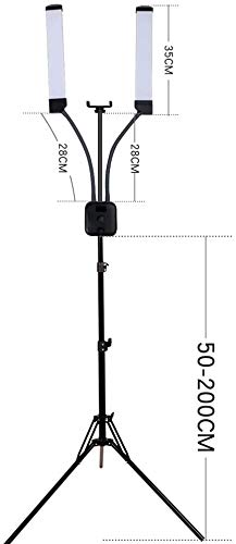 GSKAIWEN Juego de luz LED regulable de 50 W para vídeo, fotografía y estudio de iluminación con trípode y bolsa de transporte para maquillaje, pestañas, cejas, tatuajes, 3200 – 5600 K, CRI 90+
