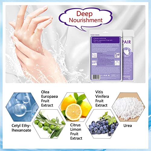 Guantes Hidratantes Para Manos, Mascarilla Hidratante Para Manos Secas, Mascarilla Blanqueadora Para Manos, Cuidado De Manos Para Mujeres Y Hombres, Material De Pantalla TáCtil (3 Pares)