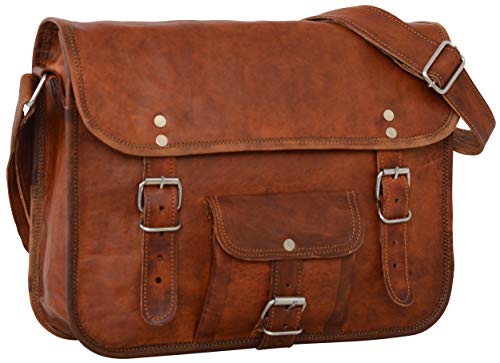 Gusti Cuero nature Alex 11" Bolso Bandolera Documentos A4 Retro Vintage Portátil 11,6'' Práctico Universidad Oficina Trabajo Carpetas Unisex M7
